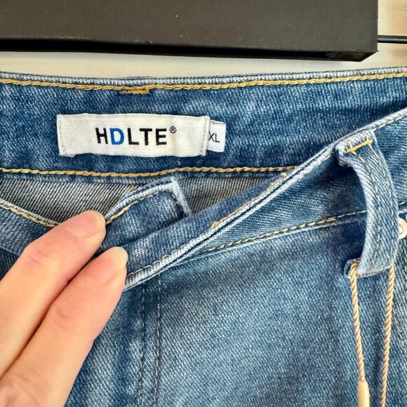 NWT Amazon HDLTE High Waist Wide Leg Jeans XL - Picture 6 of 9